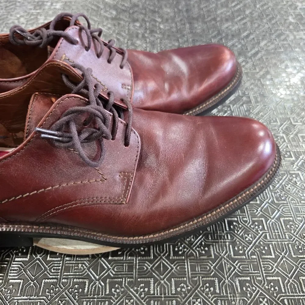 🐢 ECCO  Lisbon Plain Toe Cognac Brown Leather Oxford Shoes. Size EU42 US8-8.5